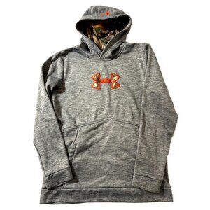 Under Armour Youth Boy XL Grey Camo Green Pullover Hoodie Hooded Sweatshirt